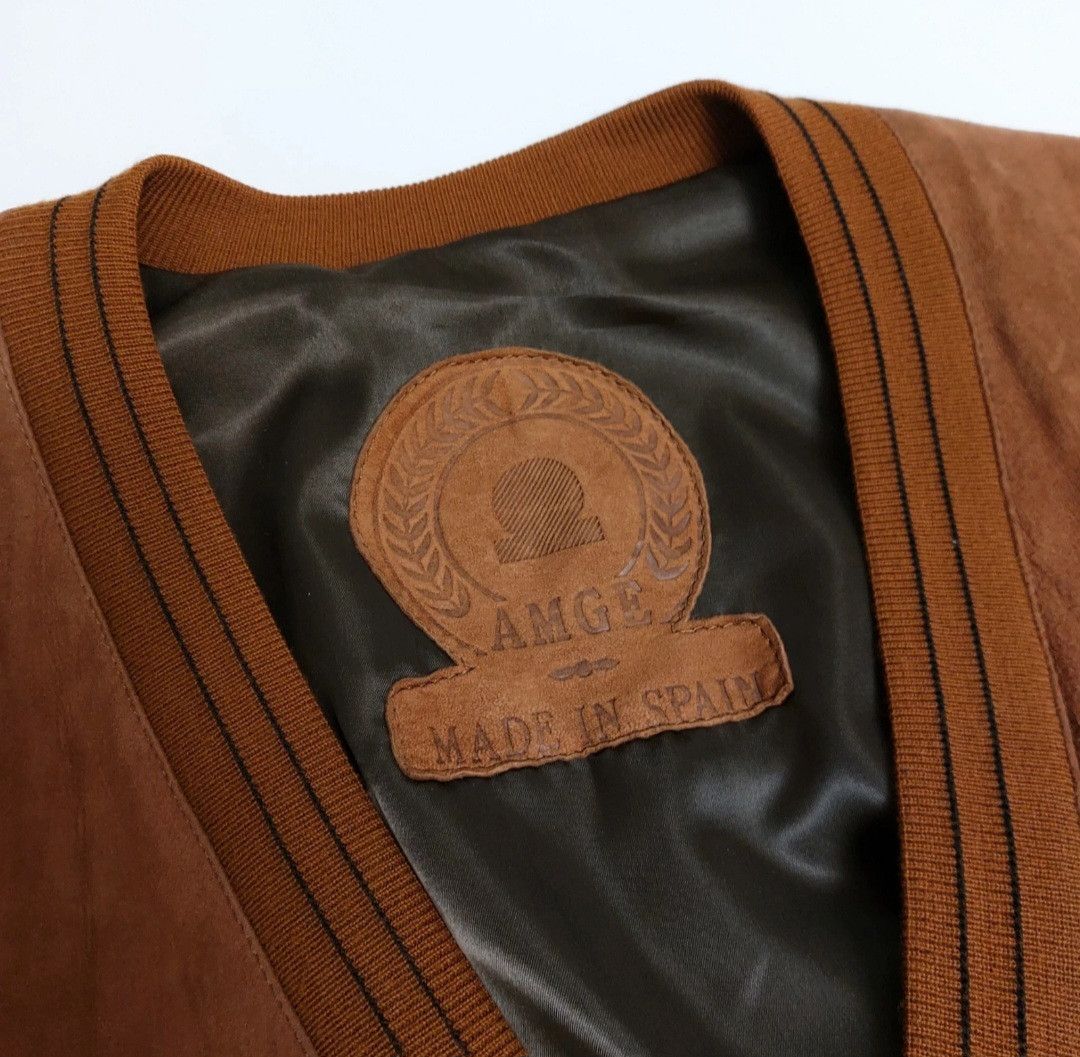 Vintage AMGE suede leather bomber jacket with wool blend panels Size US XL / EU 56 / 4 - 5 Thumbnail