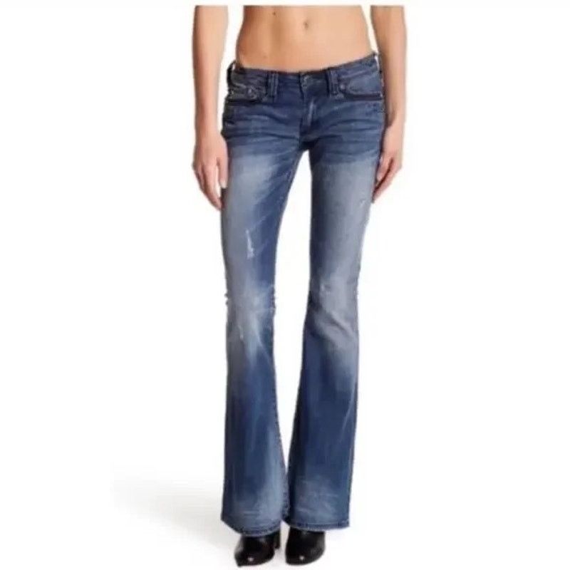 Affliction Affliction ZIGGY Embellished Jeans Size 29 Flare Low Rise Size 29" - 1 Thumbnail