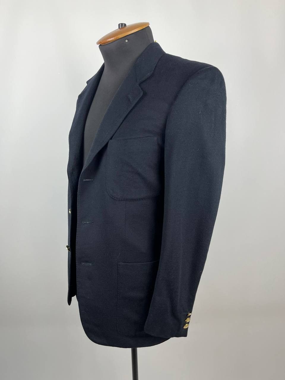 Gucci GUCCI Navy Blue Wool Blazer Gold Logo Buttons Size 48/50 Size 48L - 2 Thumbnail