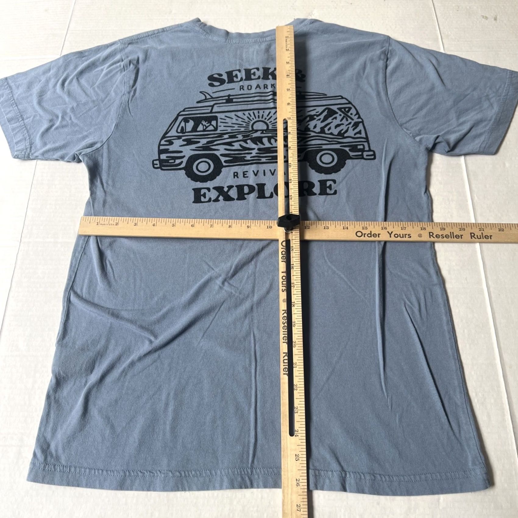 Roark Roark Surfer Shirt Medium Blue Graphic Tee Crew Neck Men Size US M / EU 48-50 / 2 - 6 Thumbnail