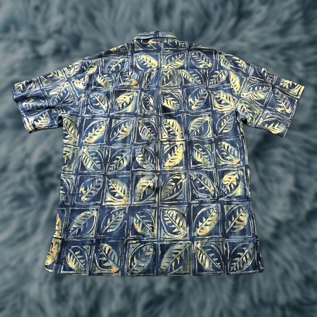 Tori Richard Tori Richard Shirt Mens L Blue Geometric Palms Button Up Hawaiian Multicolor Cotton Lawn Size US L / EU 52-54 / 3 - 1 Thumbnail