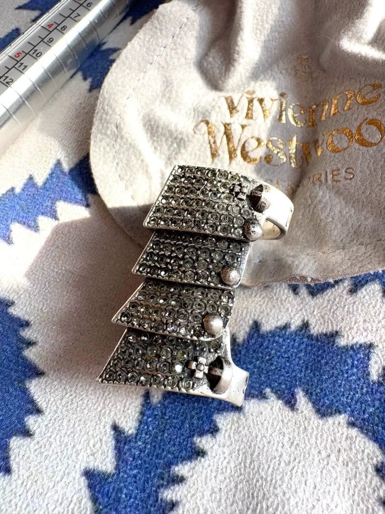 Vivienne Westwood Vivienne Westwood Vintage Gun Black Full Diamond Armor Rin Size ONE SIZE - 8 Thumbnail