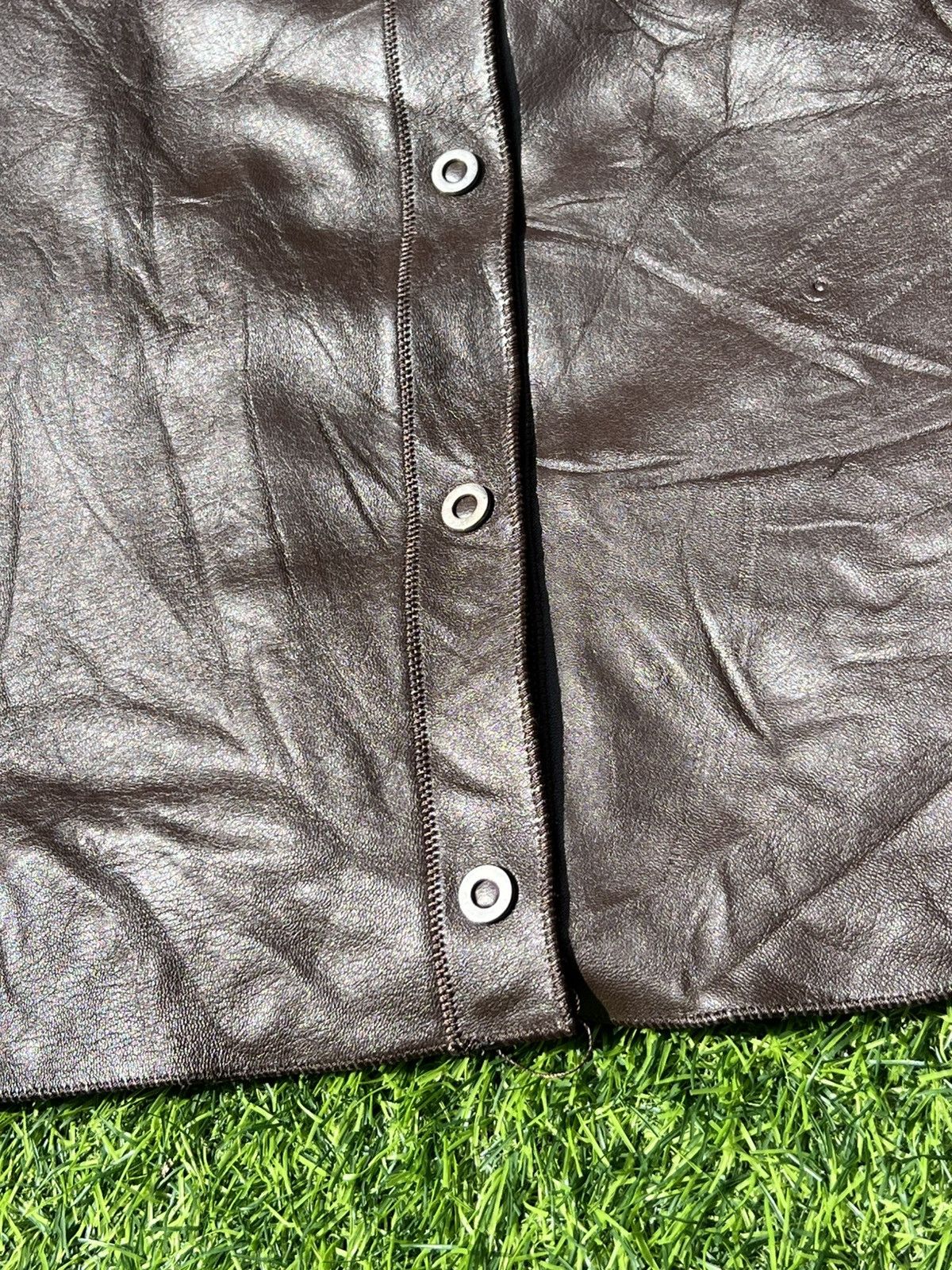 Armani Collezioni Vintage Armani collezioni Brown Leather Jacket -size 10 Size L / US 10 / IT 46 - 8 Thumbnail