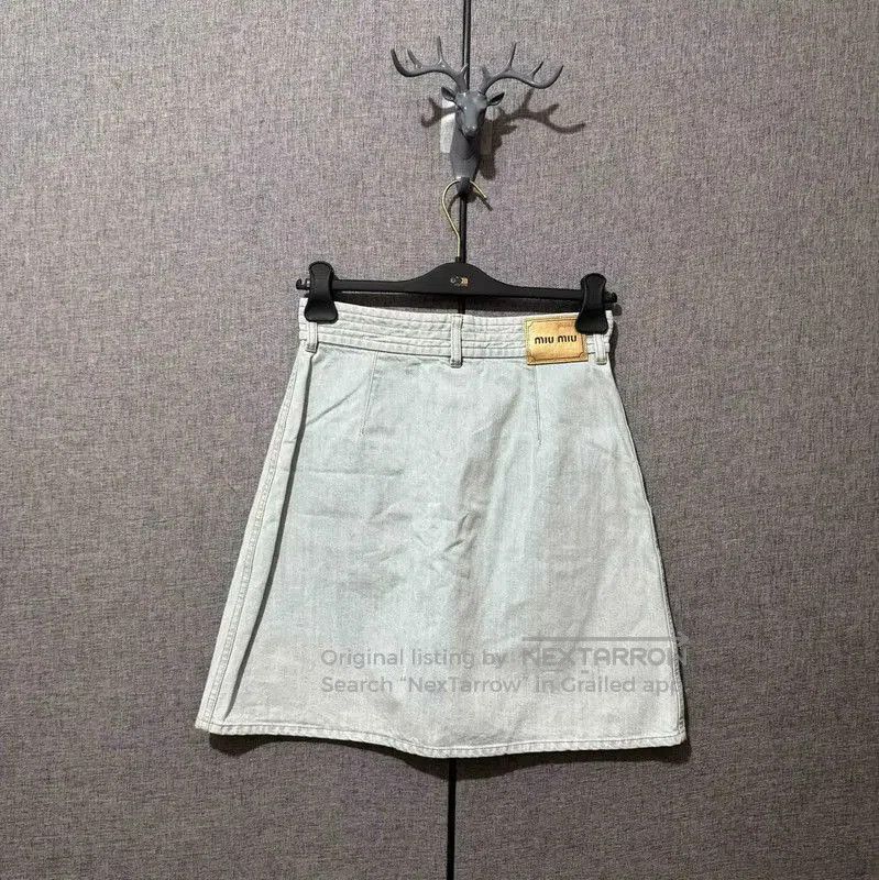 Miu Miu Miu Miu Light Blue Cotton Midi Skirt . Size 23" - 2 Thumbnail