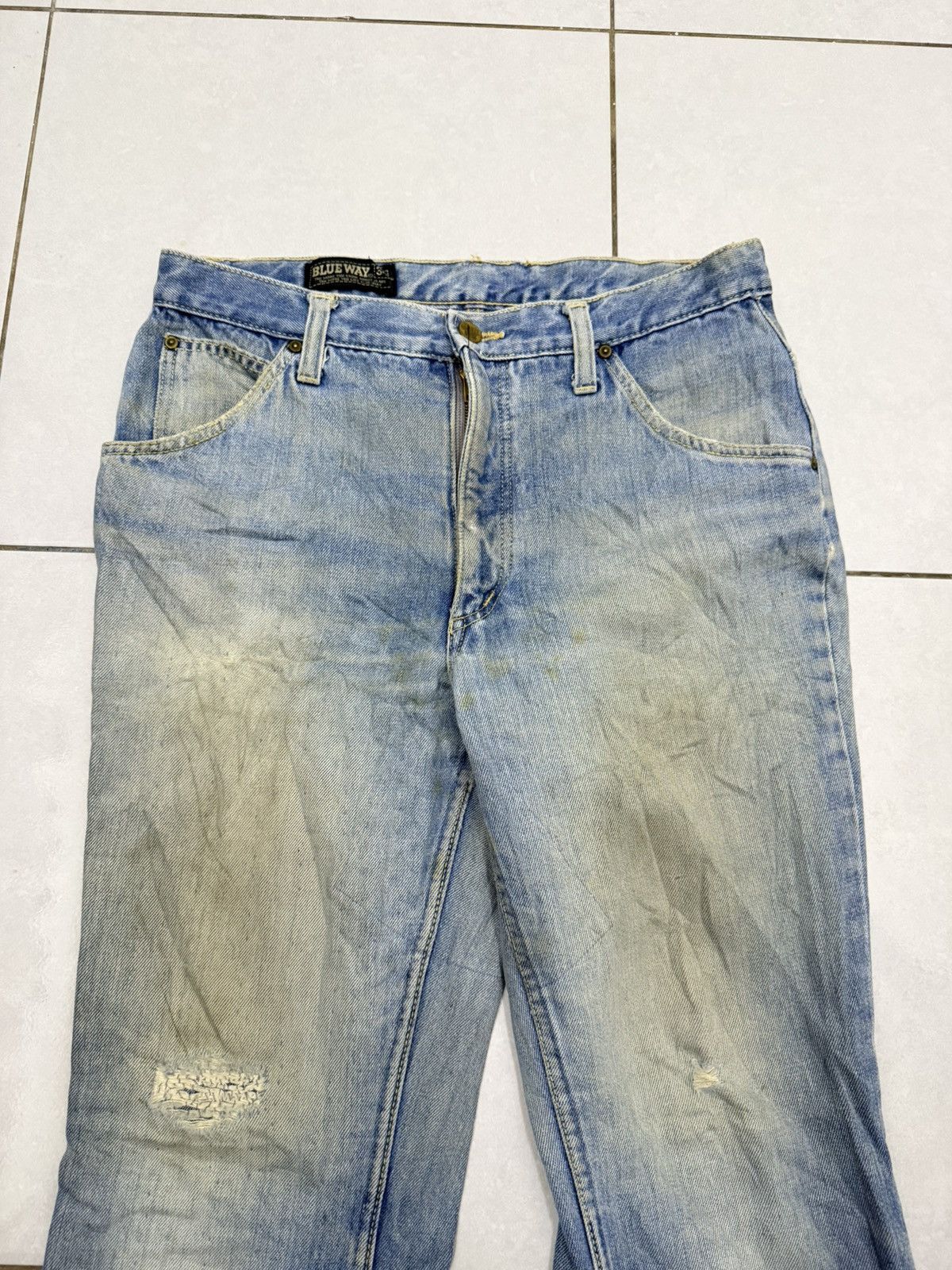 Japanese Brand Vintage Blue Way Distressed Bootcut Denim Jeans Size US 32 / EU 48 - 9 Thumbnail