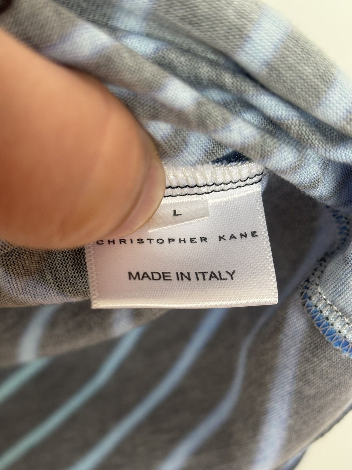 Christopher Kane Christopher Kane 2014 Face Tee Blue Black L Made in Italy Size US L / EU 52-54 / 3 - 6 Thumbnail