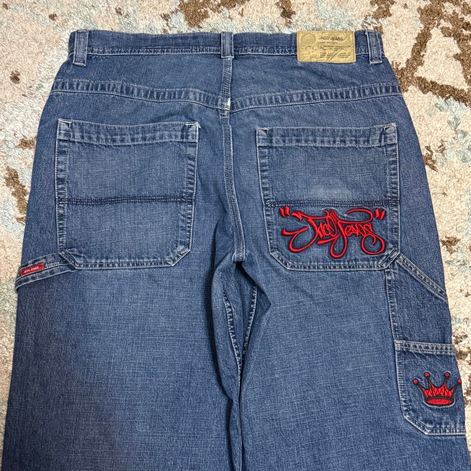 JNCO Vintage JNCO Jeans Baggy Wide Leg Script Spellout 36x31 Y2K Size US 36 / EU 52 - 3 Thumbnail