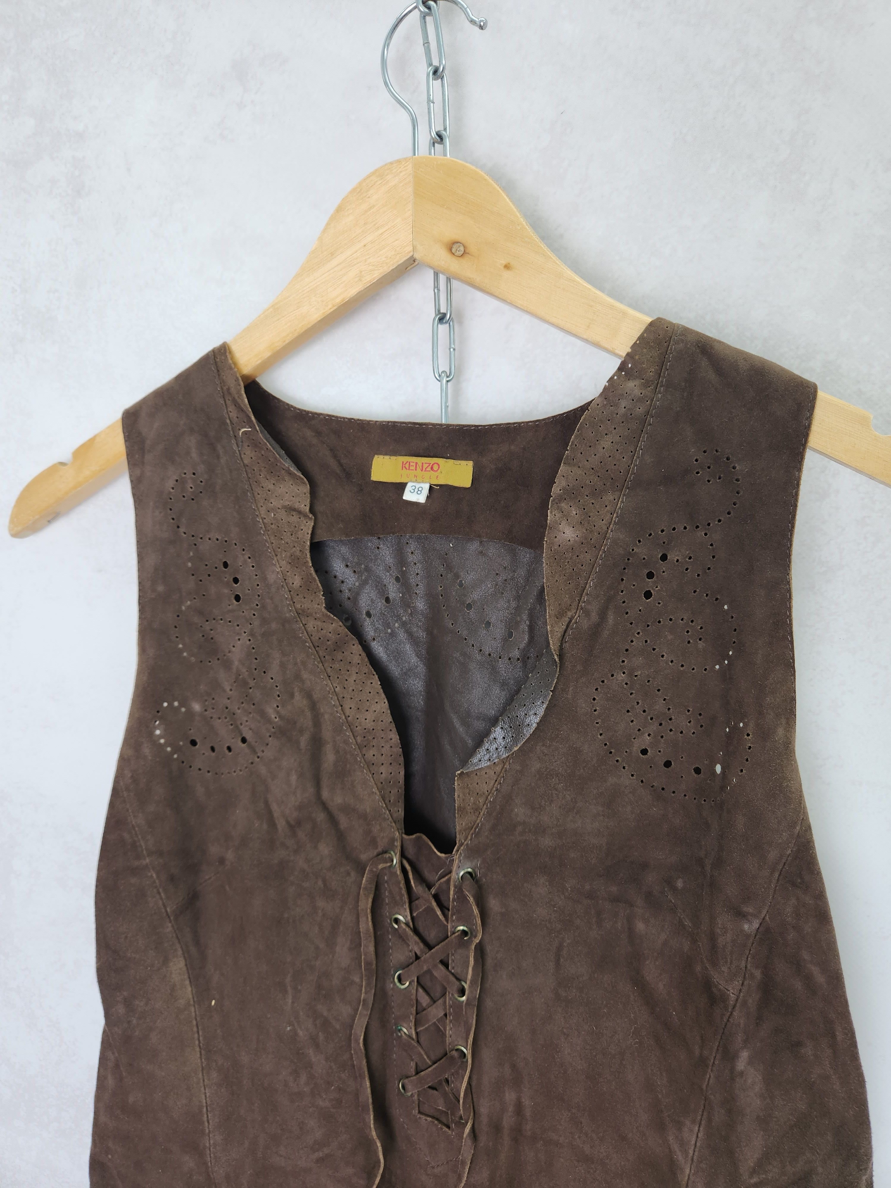 Kenzo Kenzo Jungle brown goat leather set skirt blazer vest Size M / US 6-8 / IT 42-44 - 10 Thumbnail
