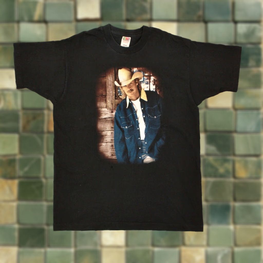 Fruit Of The Loom VINTAGE Men's 1990s Alan Jackson TShirt XL Black Graphic Tee Country Band T-shirt Mens Size US XL / EU 56 / 4 - 1 Thumbnail