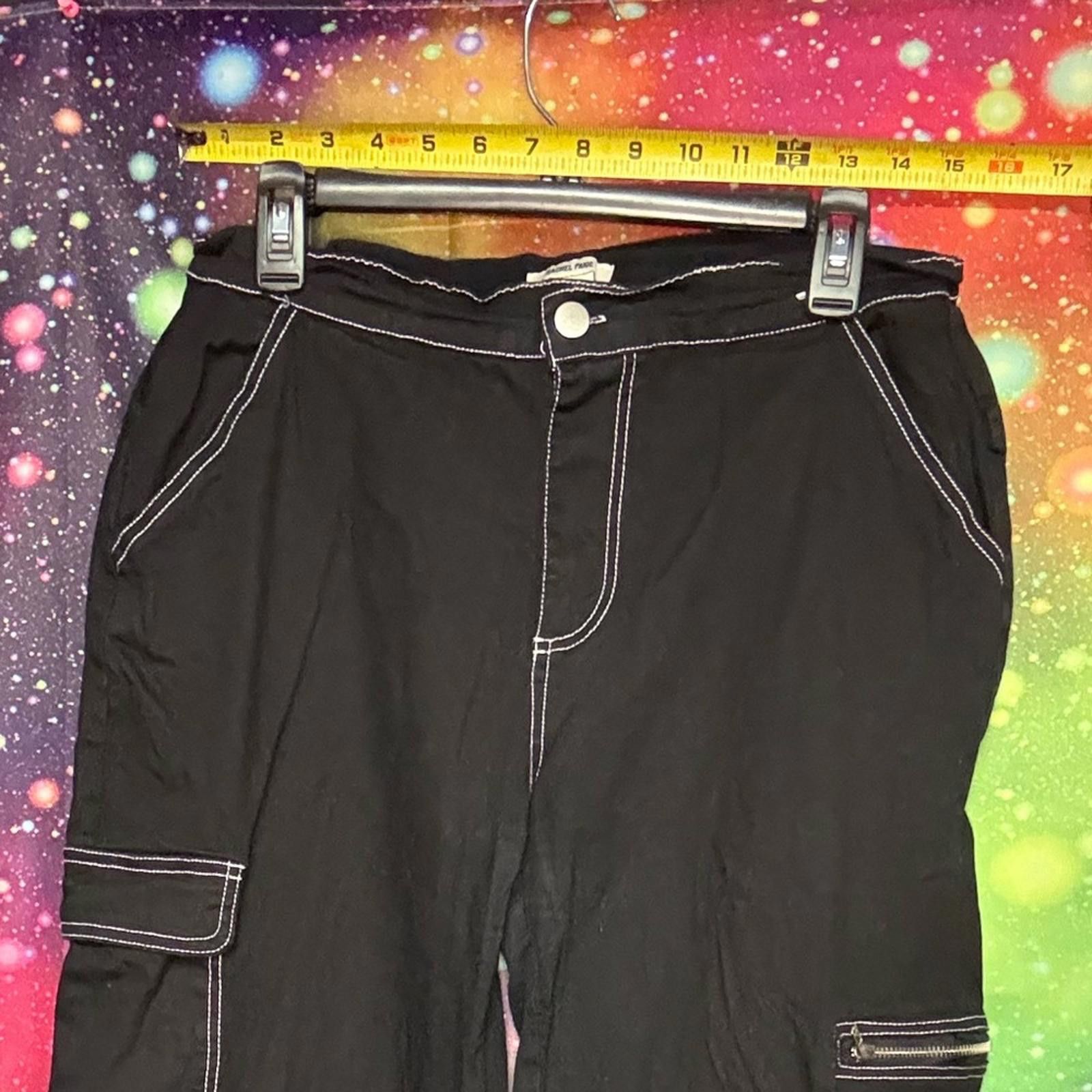 Designer Black Cargo Pants Size US 34 / EU 50 - 2 Thumbnail