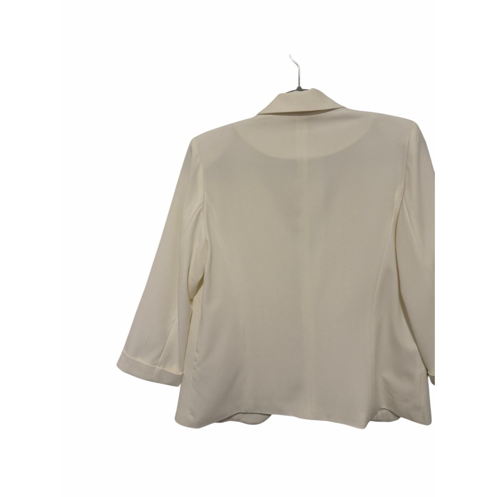 Other Molly Bracken White 3/4 Sleeve Faux Pocket Open Front Blazer Size M / US 6-8 / IT 42-44 - 6 Thumbnail