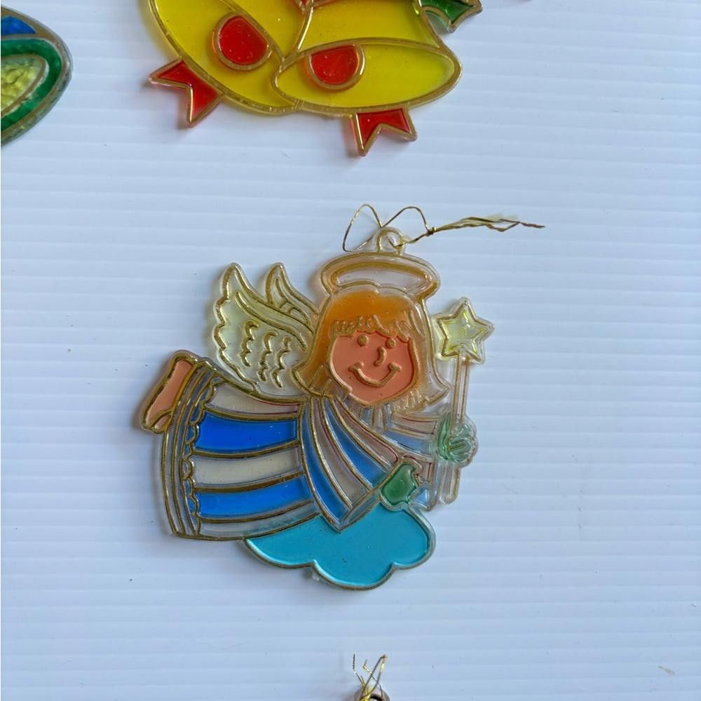 Designer Vintage Christmas Plastic Stained Glass Ornament (Set of 10) Size ONE SIZE - 5 Thumbnail