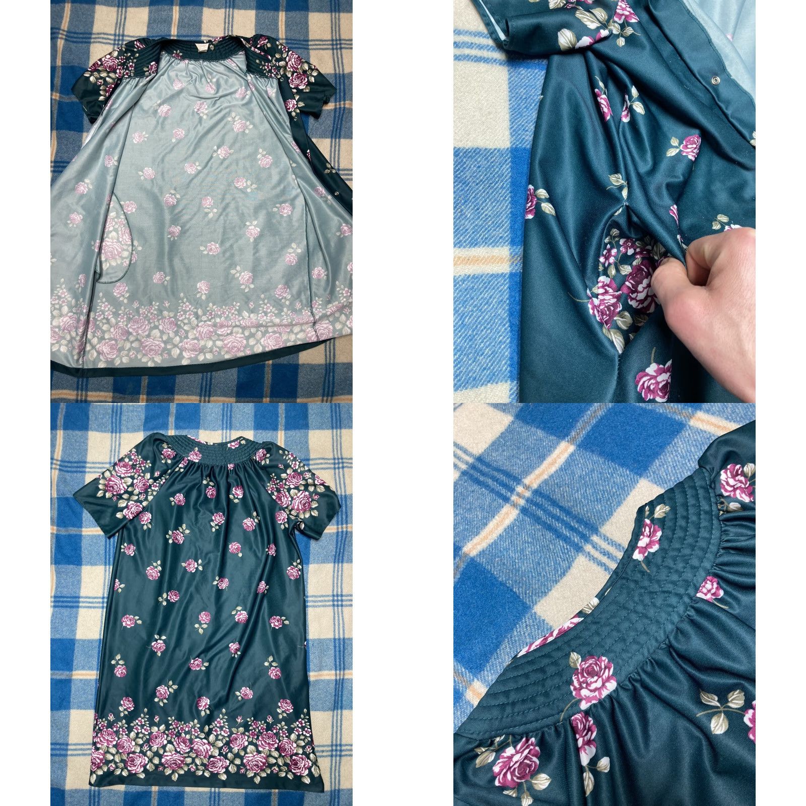 Vintage VINTAGE carriage court floral dress Pearl Snap flower rose made USA Womens M Green Dress Size M / US 6-8 / IT 42-44 - 8 Thumbnail