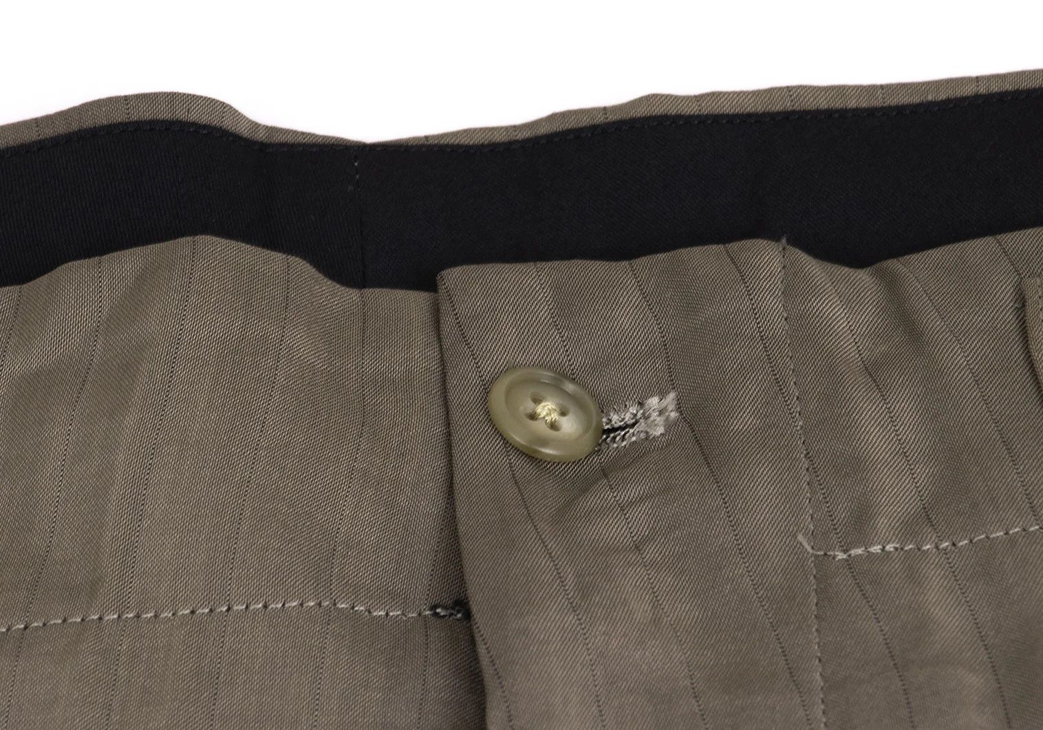 Yohji Yamamoto Yohji Yamamoto Rayon Cupro Stripe Pants Beige M Size US 34 / EU 50 - 3 Thumbnail