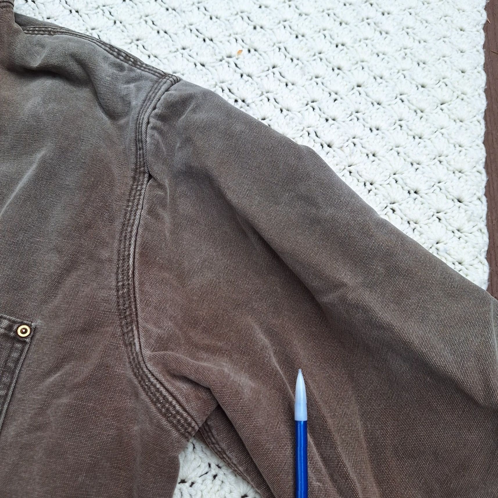 VINTAGE Carhartt CB1082 Blanket Lined Canvas Distressed Chore Jacket Coat Large Mens