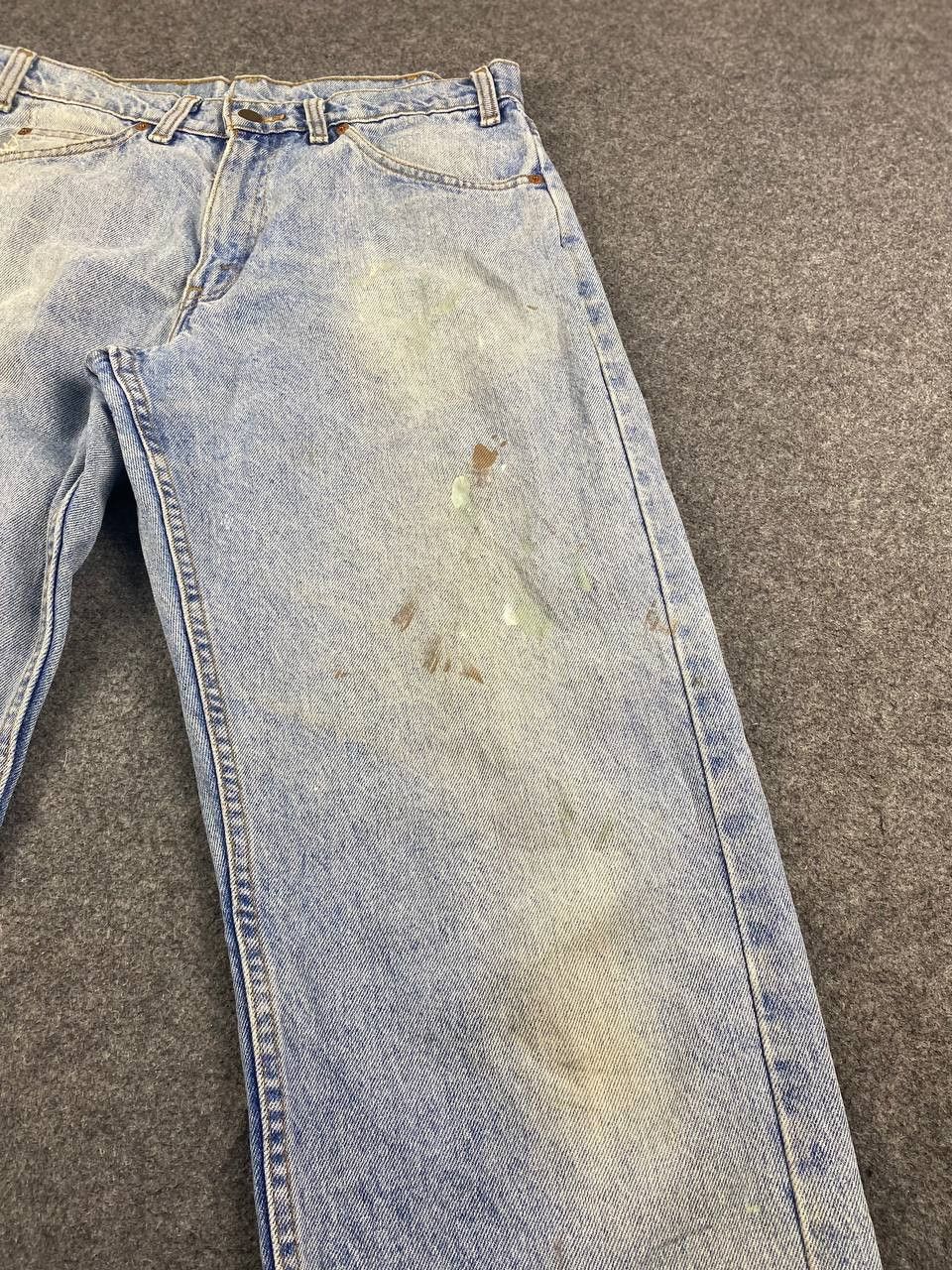 Levi's vintage levis 665 orange tab paint splatter denim Size US 33 - 10 Thumbnail