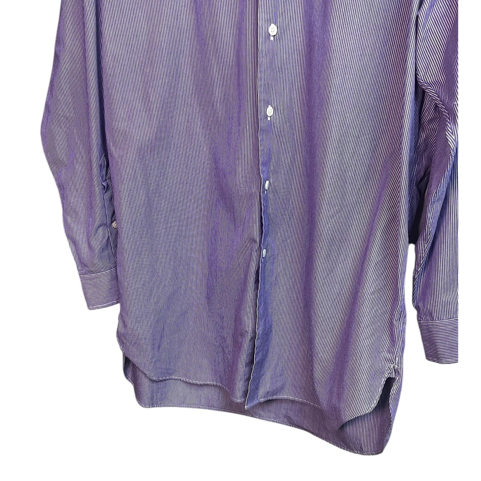 Ralph Lauren Ralph Lauren McMeel Cotton Purple Striped Button Front Men's Size US L / EU 52-54 / 3 - 6 Thumbnail