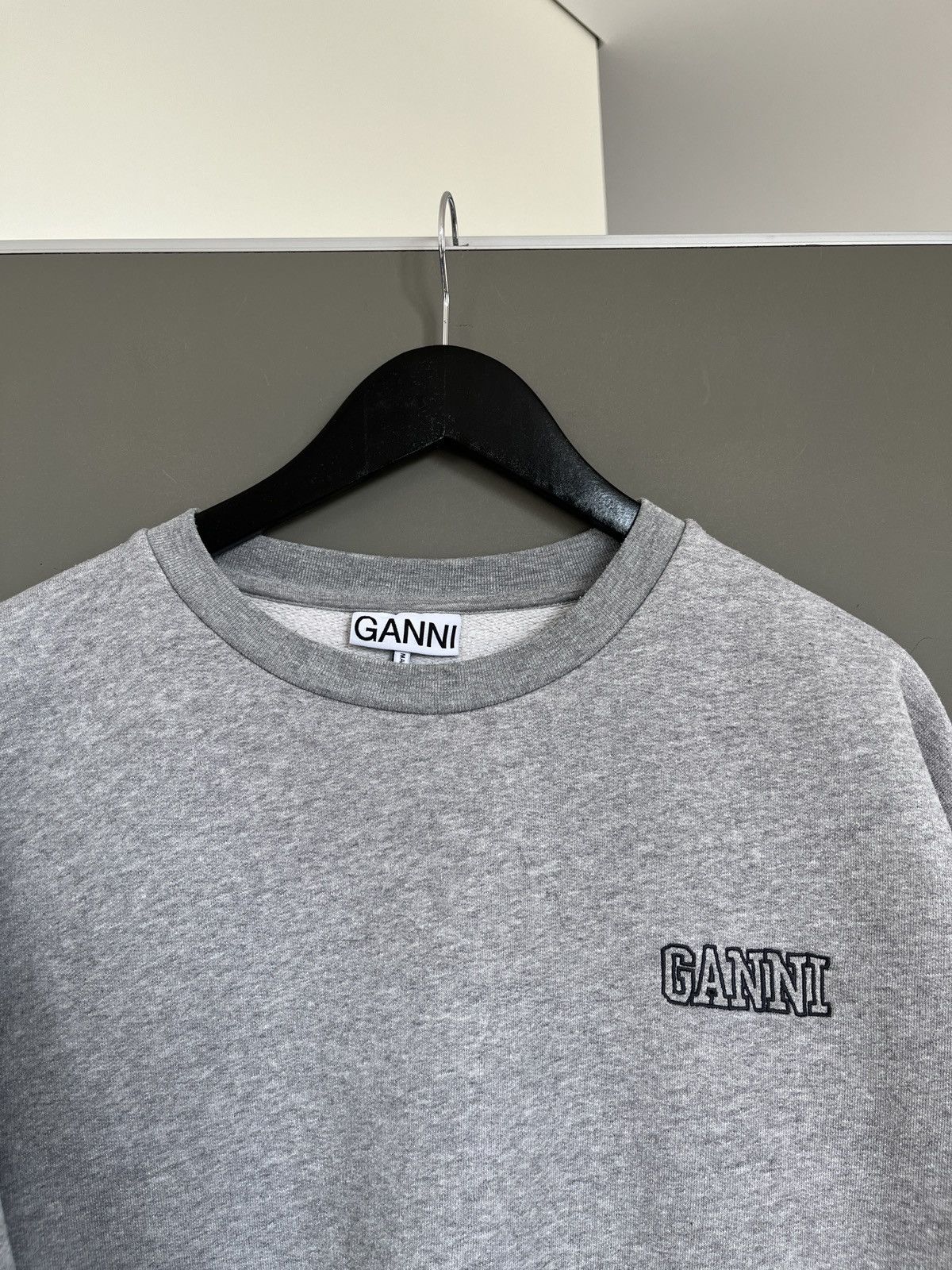 Ganni Ganni Grey Isoli Oversized Sweatshirt Size L / US 10 / IT 46 - 6 Thumbnail