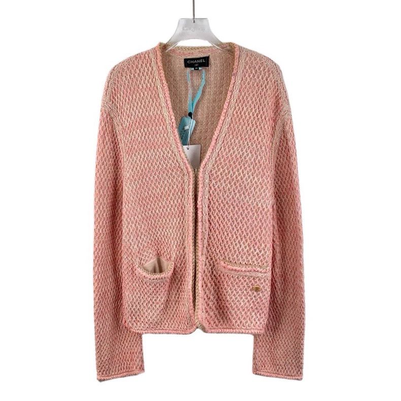 Chanel Chanel Pink mulberry silk V-neck long-sleeved knitted card Size XS / US 0-2 / IT 36-38 - 1 Thumbnail