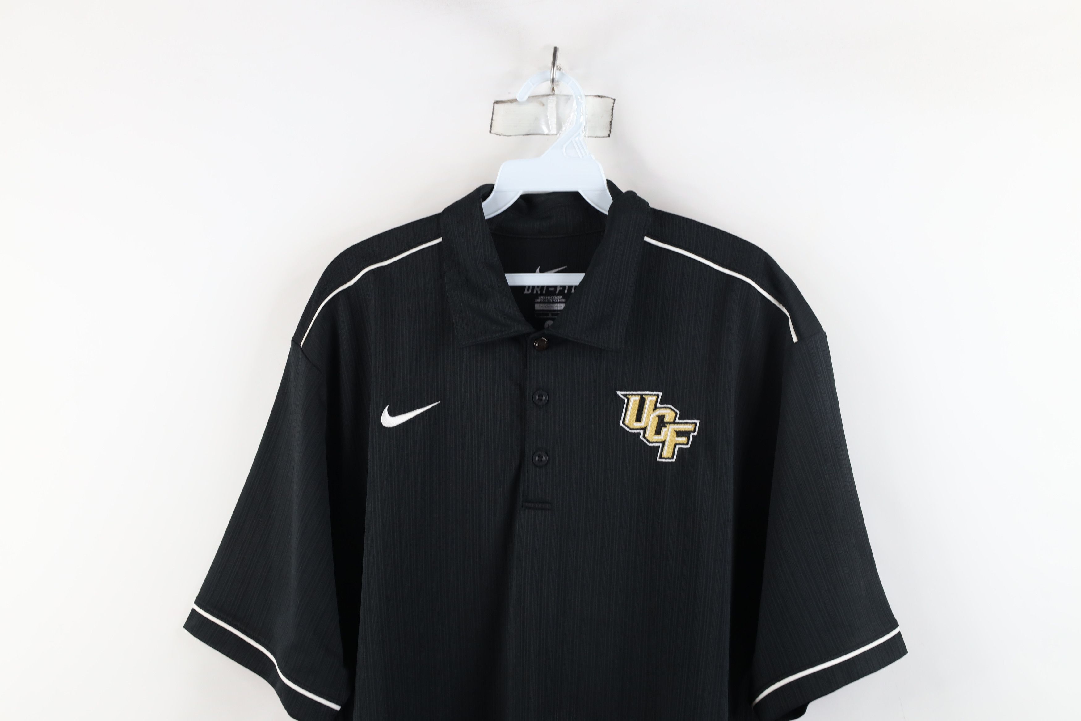 Nike × Vintage Nike University of Central Collared Golf Polo Shirt Black Size US L / EU 52-54 / 3 - 2 Thumbnail