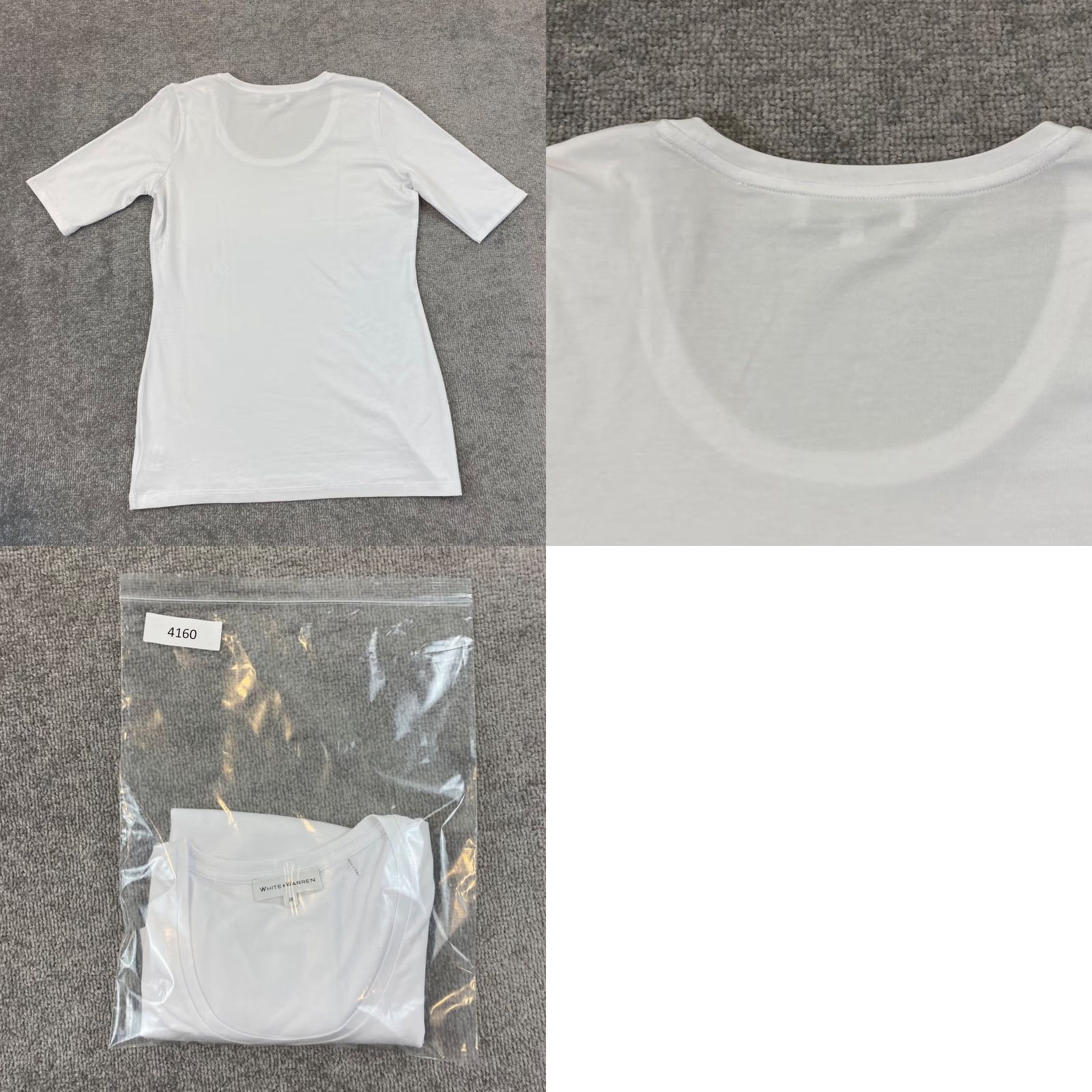 White + Warren VINTAGE White + Warren Blouse Womens Medium Casual 3/4 Sleeve Cotton Modal Stretch Size M / US 6-8 / IT 42-44 - 8 Thumbnail