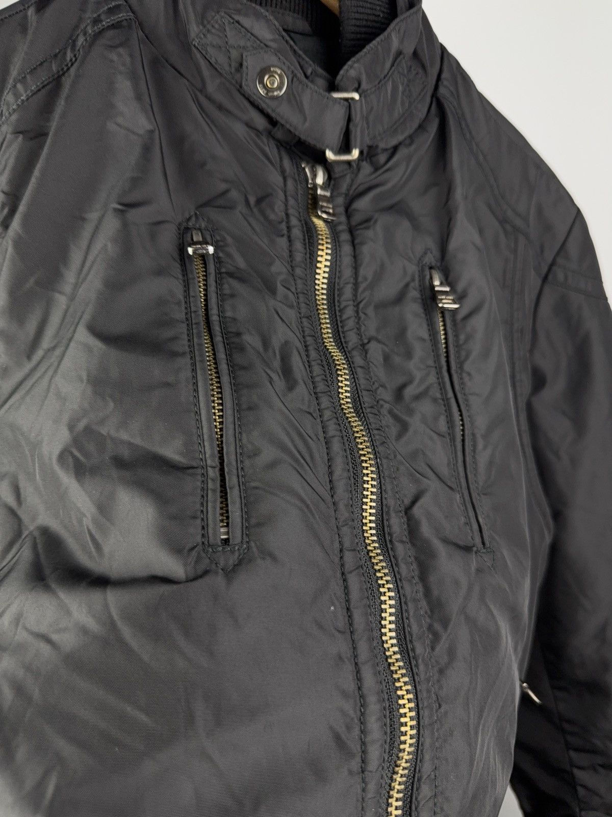 Hugo Boss Hugo Boss Black Moto Jacket Nylon Zip Biker Style Size L Size L / US 10 / IT 46 - 15 Thumbnail