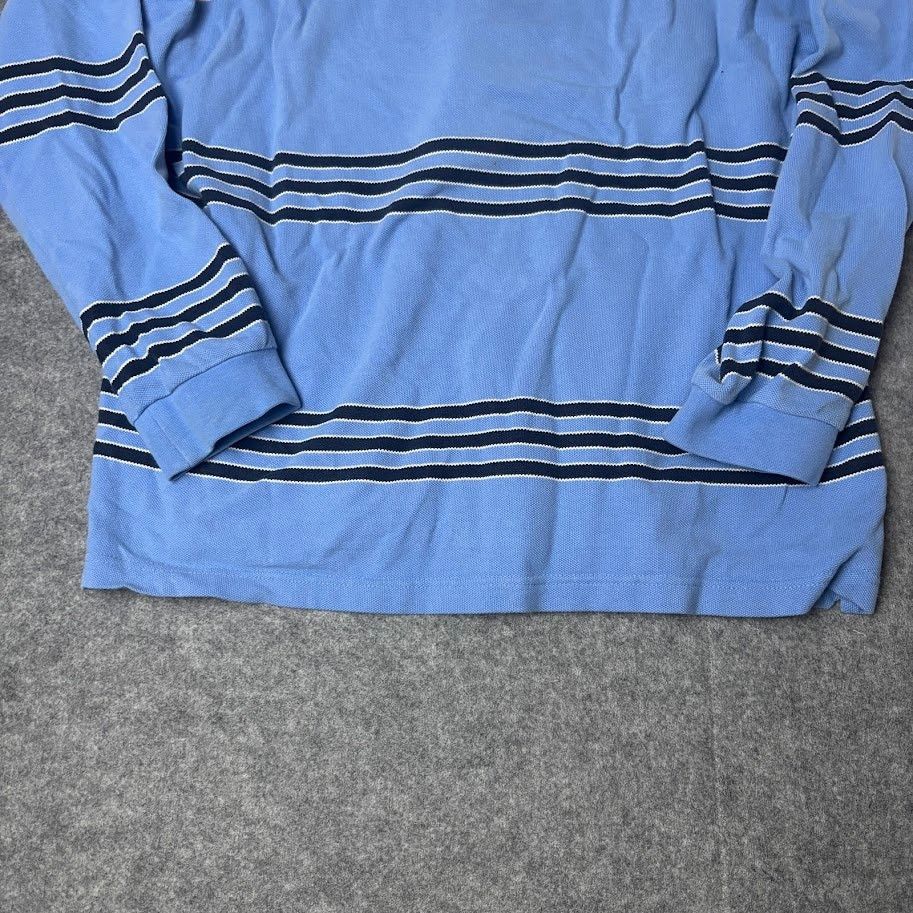Lacoste Lacoste Blue Stripe Long Sleeve Croc Logo Polo Shirt Mens 7 Size US XXL / EU 58 / 5 - 6 Thumbnail