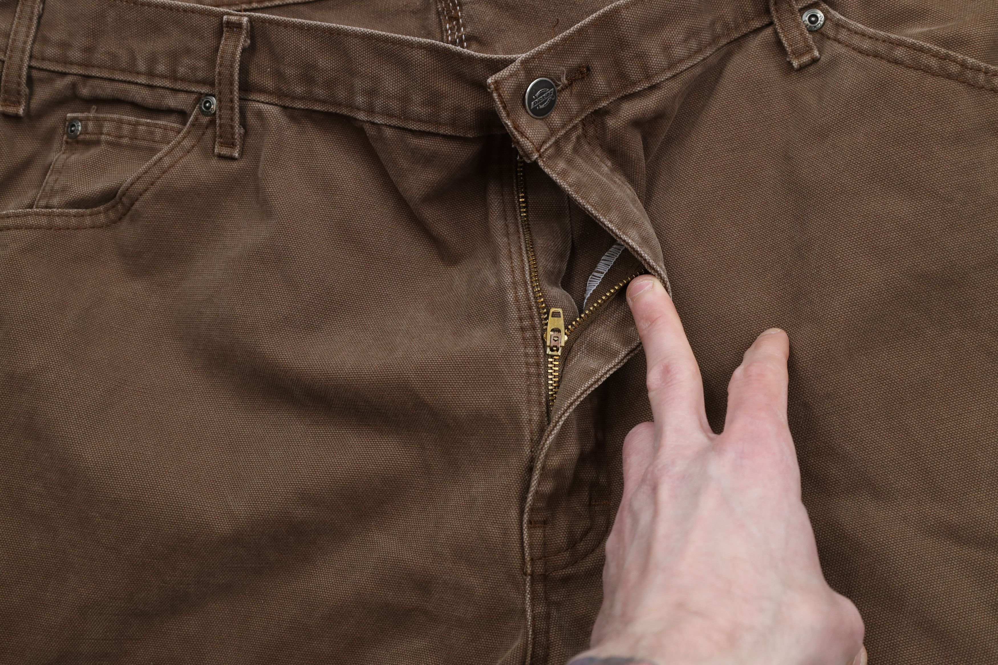 Dickies × Vintage Vintage Dickies Spell Canvas Wide Leg Dungaree Pants Brown Size US 42 / EU 58 - 8 Thumbnail