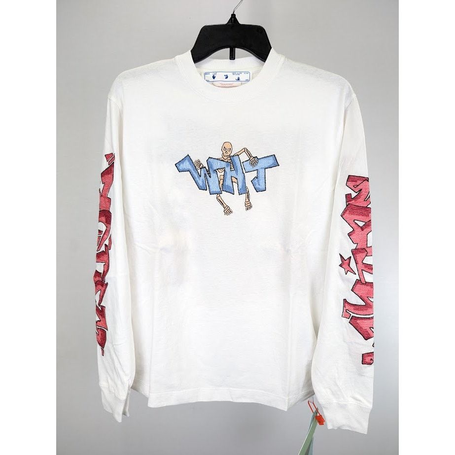 Off-White o1rshd1 Graff Pup Skate Long Sleeve T-Shirt in White Size US M / EU 48-50 / 2 - 3 Thumbnail