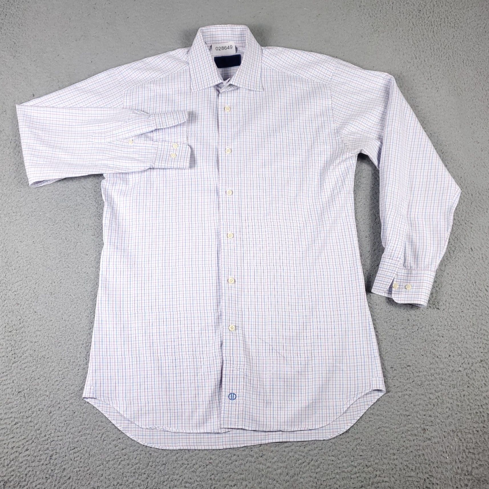 David Donahue David Donahue Shirt Mens 16 Blue Plaid Dress Button Up Long Sleeve Casual Formal Workwear Shirt Size 42R - 2 Thumbnail