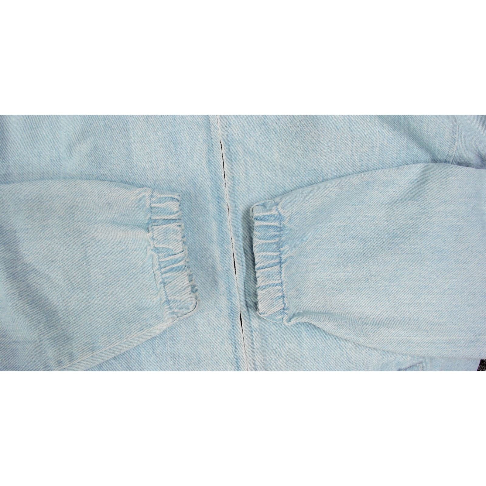 Vintage 0s Vintage Light Wash Denim Boxy Cropped Bomber Jacket Size US L / EU 52-54 / 3 - 9 Thumbnail