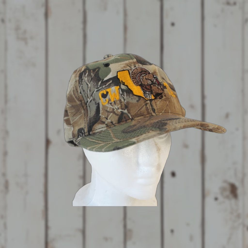 Vintage VINTAGE Unbranded Hat Camouflage CWTA California Wild Turkey Woodland Snapback Adjustable Brown Unisex Adults Mens Size ONE SIZE - 1 Thumbnail