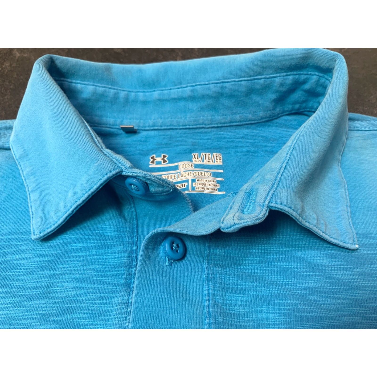 Under Armour VINTAGE Under Armour Polo Shirt Men's XL Short Sleeve Blue Striped Cotton Blend HeatGear Golf Casual Size US XL / EU 56 / 4 - 4 Thumbnail