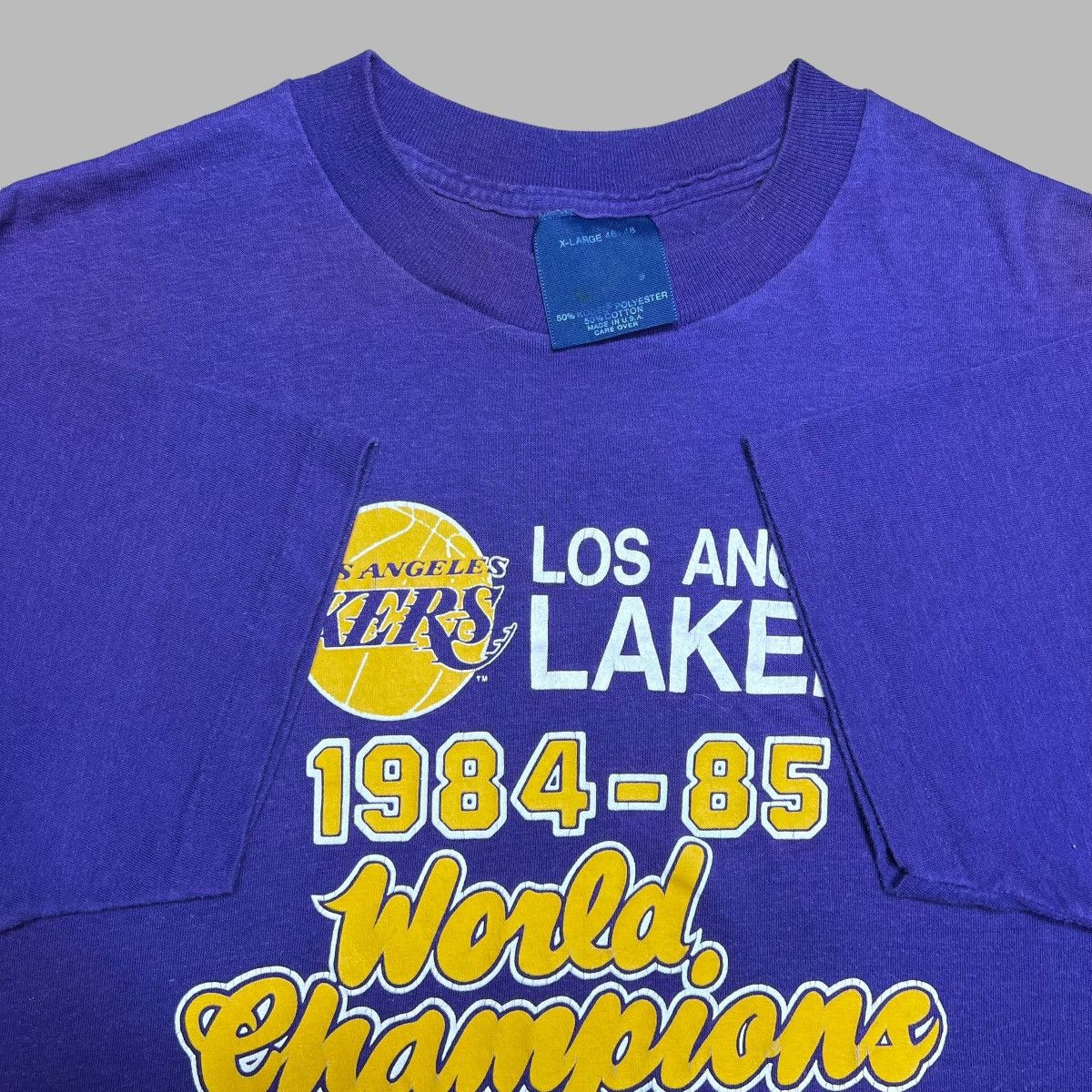 NBA × Vintage Vintage 1985 NBA Los Angeles Lakers World Champions Tee Size US L / EU 52-54 / 3 - 2 Thumbnail
