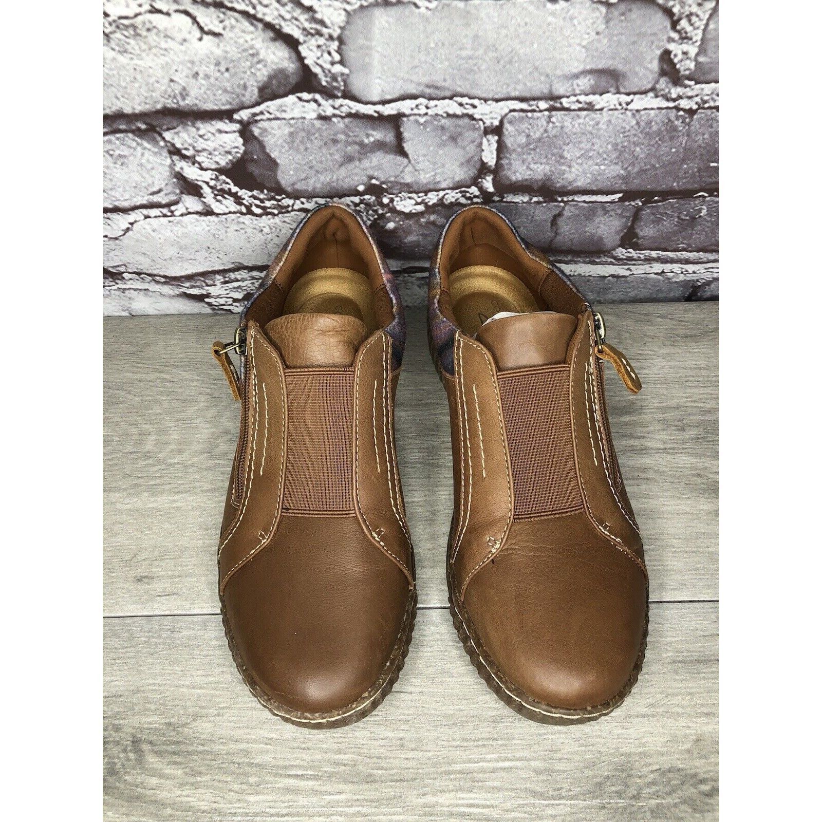 Clarks Clarks Collection Caroline Cove Brown Leather Zip Comfort Sh Size US 7.5 / IT 37.5 - 2 Thumbnail