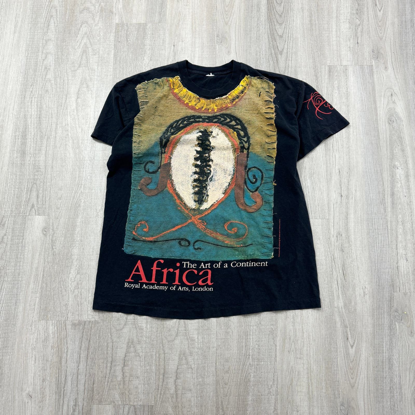 image of Vintage 90's Art Of A Continent Africa Royal Academy Of Arts Shirt in Black, Men's (Size XL)