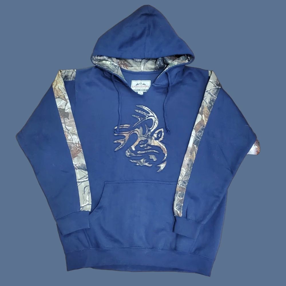 Vintage Legendary Whitetails Hoodie Sweatshirt Mens L Black Realtree Camo Deer Logo Size US L / EU 52-54 / 3 - 1 Thumbnail