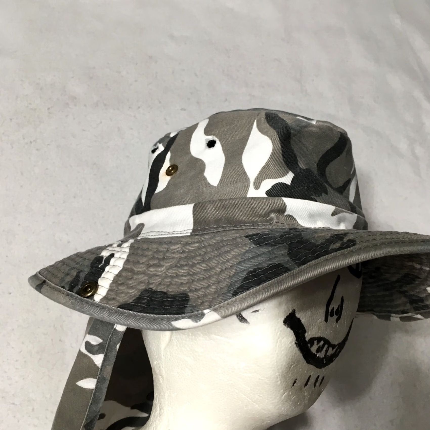Vintage Desert Camo Bucket Hat Cap Men's Fishing Outdoors Neck Flap 65/35 Size ONE SIZE - 3 Thumbnail