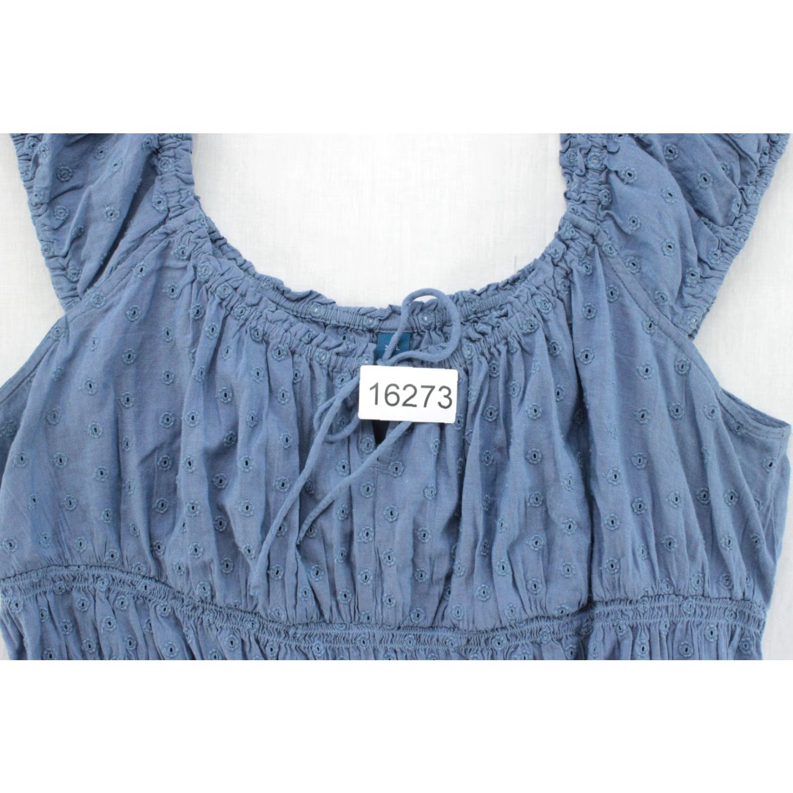 Old Navy Old Navy Top Blouse Women's XXL Blue Denim Ruffle Smock Boho Prairie Western Cottagcore Size XXL / US 16-18 / IT 52-54 - 8 Thumbnail
