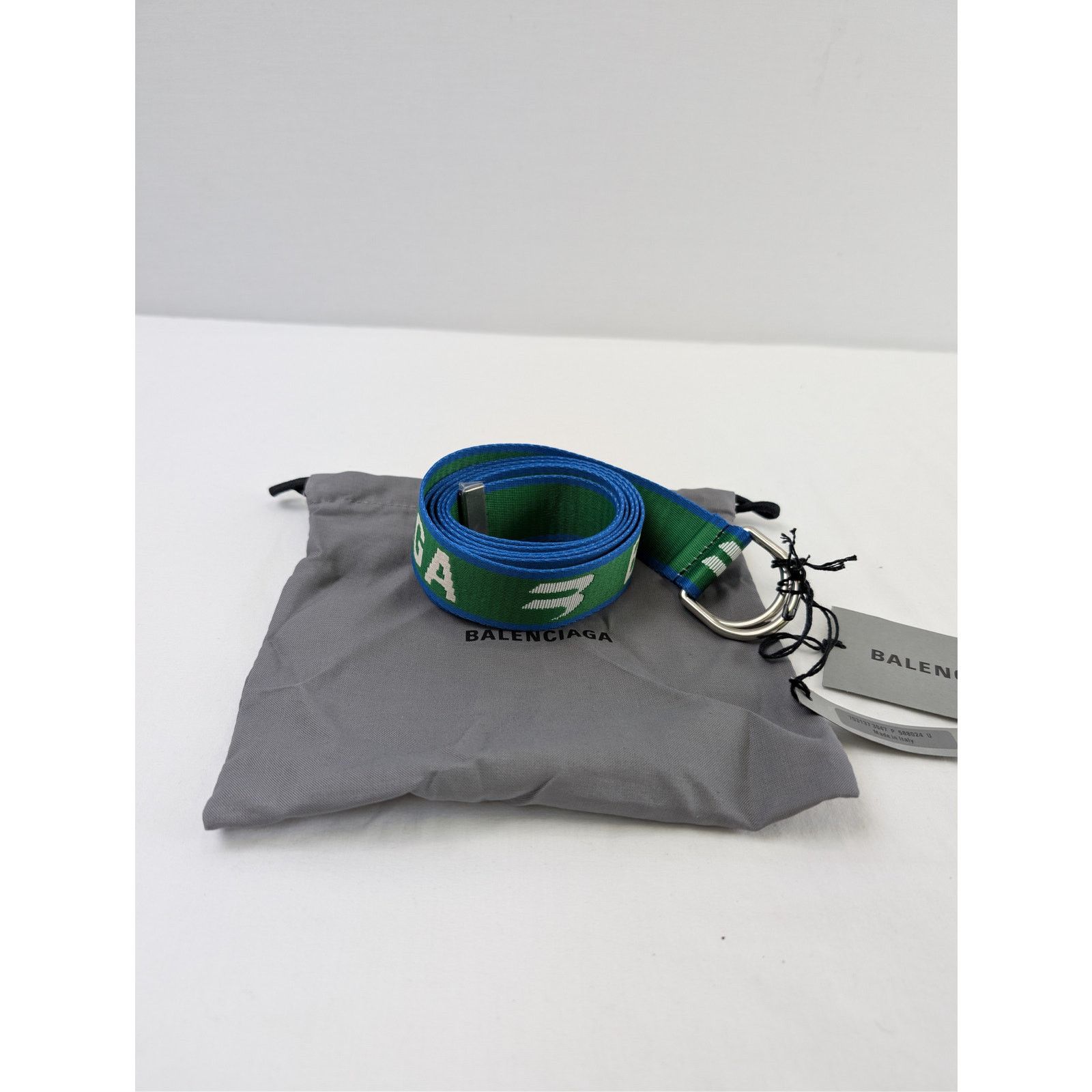 Balenciaga o1rshd1 Q:3 / Size: OS / D Ring Belt 35 in Green/Navy/Grey Size ONE SIZE - 13 Thumbnail