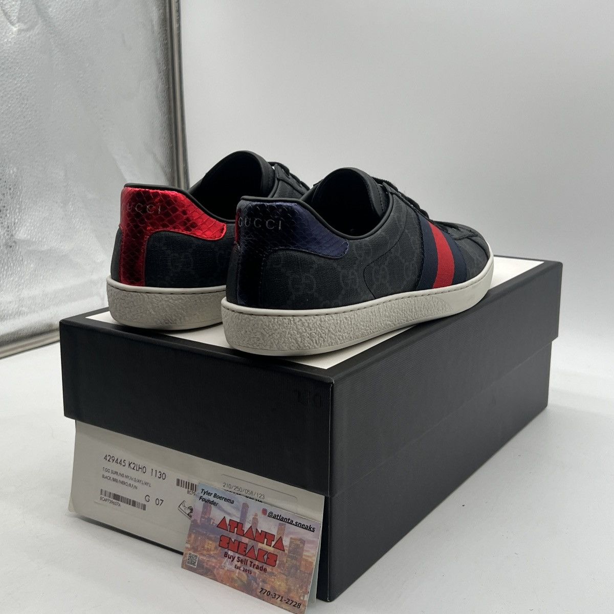 Gucci Gucci ace gg supreme black grey Size US 7.5 / EU 40-41 - 5 Thumbnail