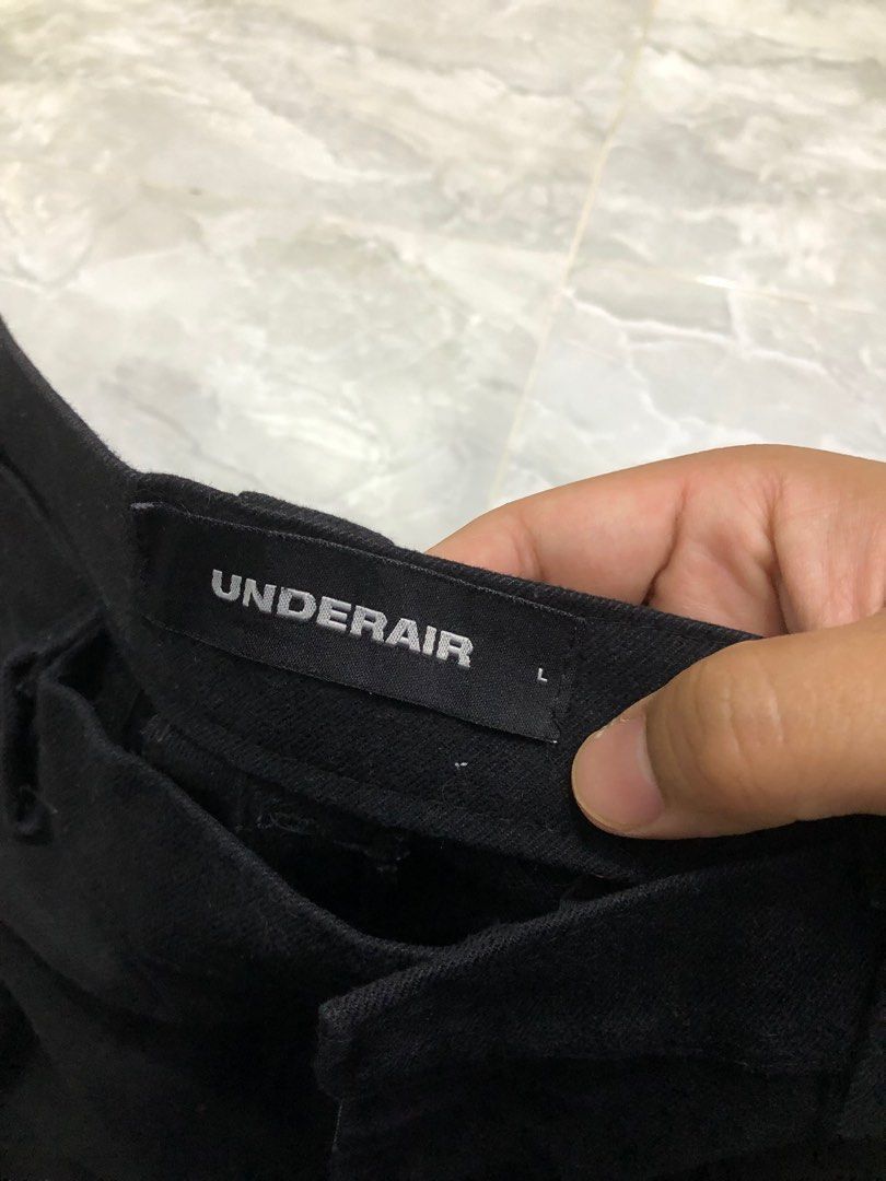 Japanese Brand UNDERAIR Patchwork Graphic Black Pants Size US 34 / EU 50 - 6 Thumbnail