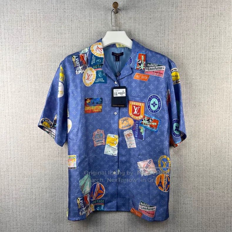 Louis Vuitton Louis Vuitton SS25 Twill Mulberry Silk Full Badge Short Sl Size US S / EU 44-46 / 1 - 1 Thumbnail