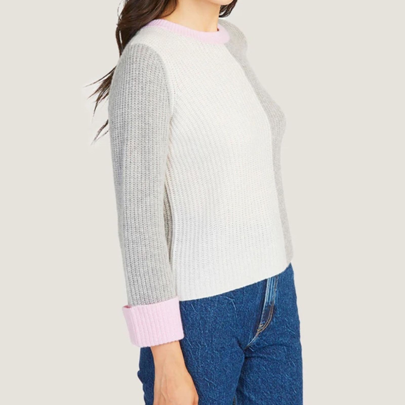 Autumn Cashmere Boxy Color Block Shaker Crew in Sweater from Autumn Cashmere Size XL / US 12-14 / IT 48-50 - 12 Thumbnail