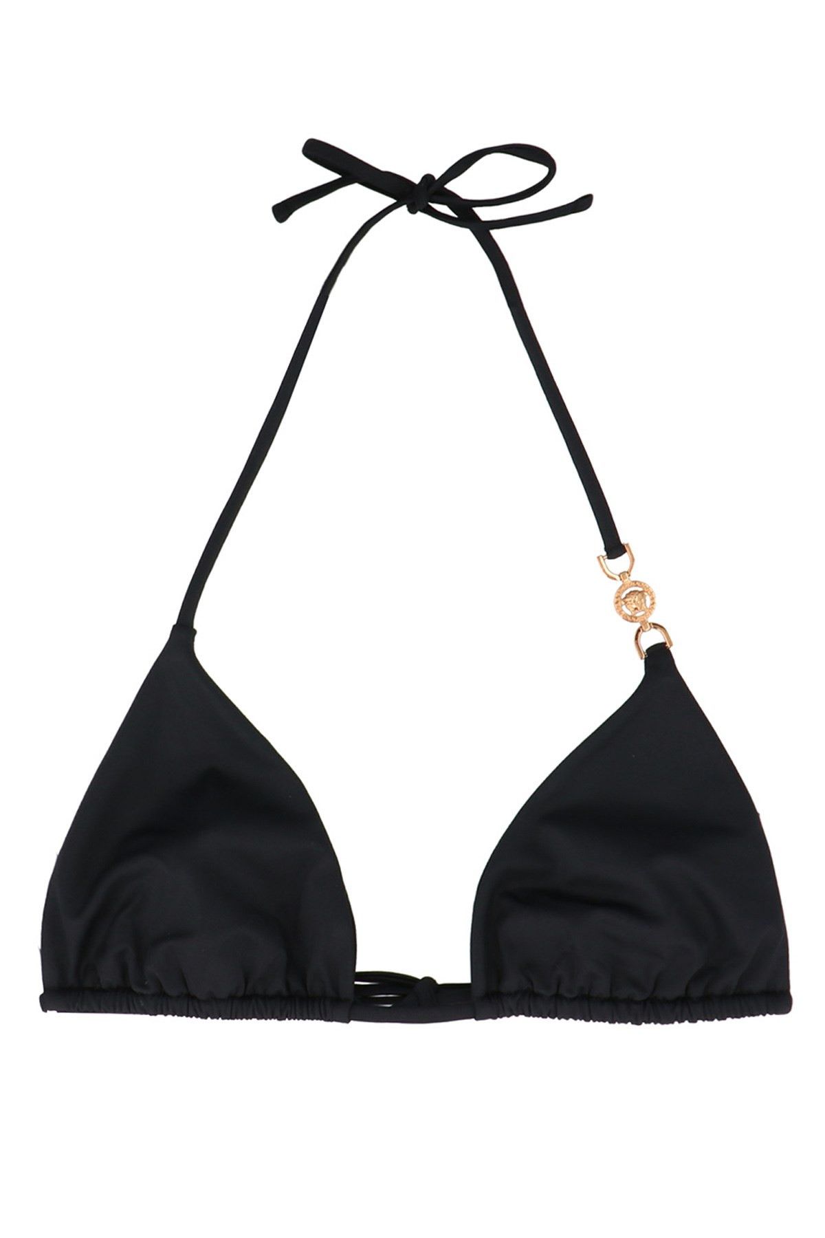 image of Versace ‘Greca’ Bikini Top in Black, Women's (Size XL)