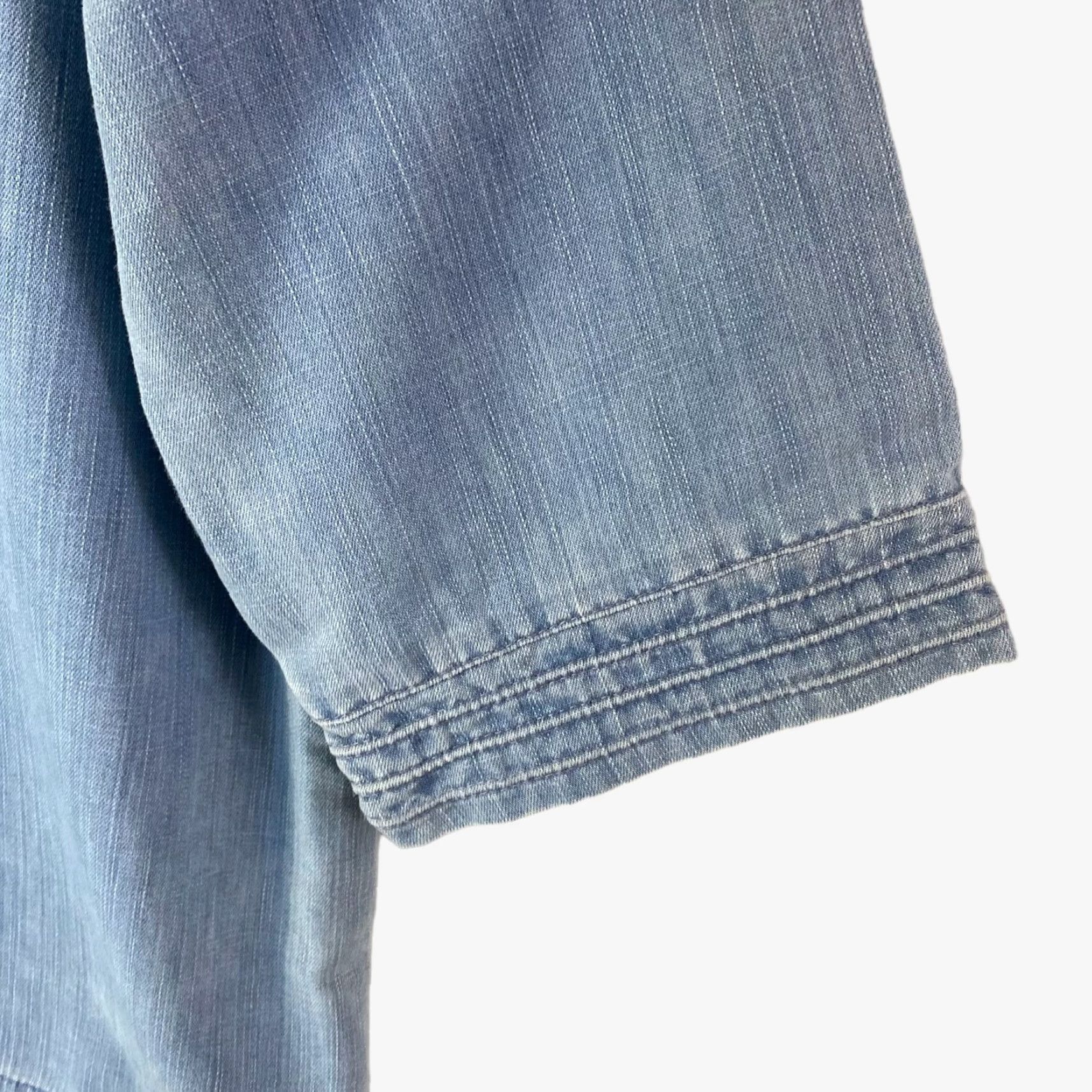 Vintage Martha Stewart Denim Tunic Top 3/4 Sleeve Blue Womens M Pullover Shirt Blouse Casual Knit Cotton Blend Beach Classic Size M / US 6-8 / IT 42-44 - 7 Thumbnail