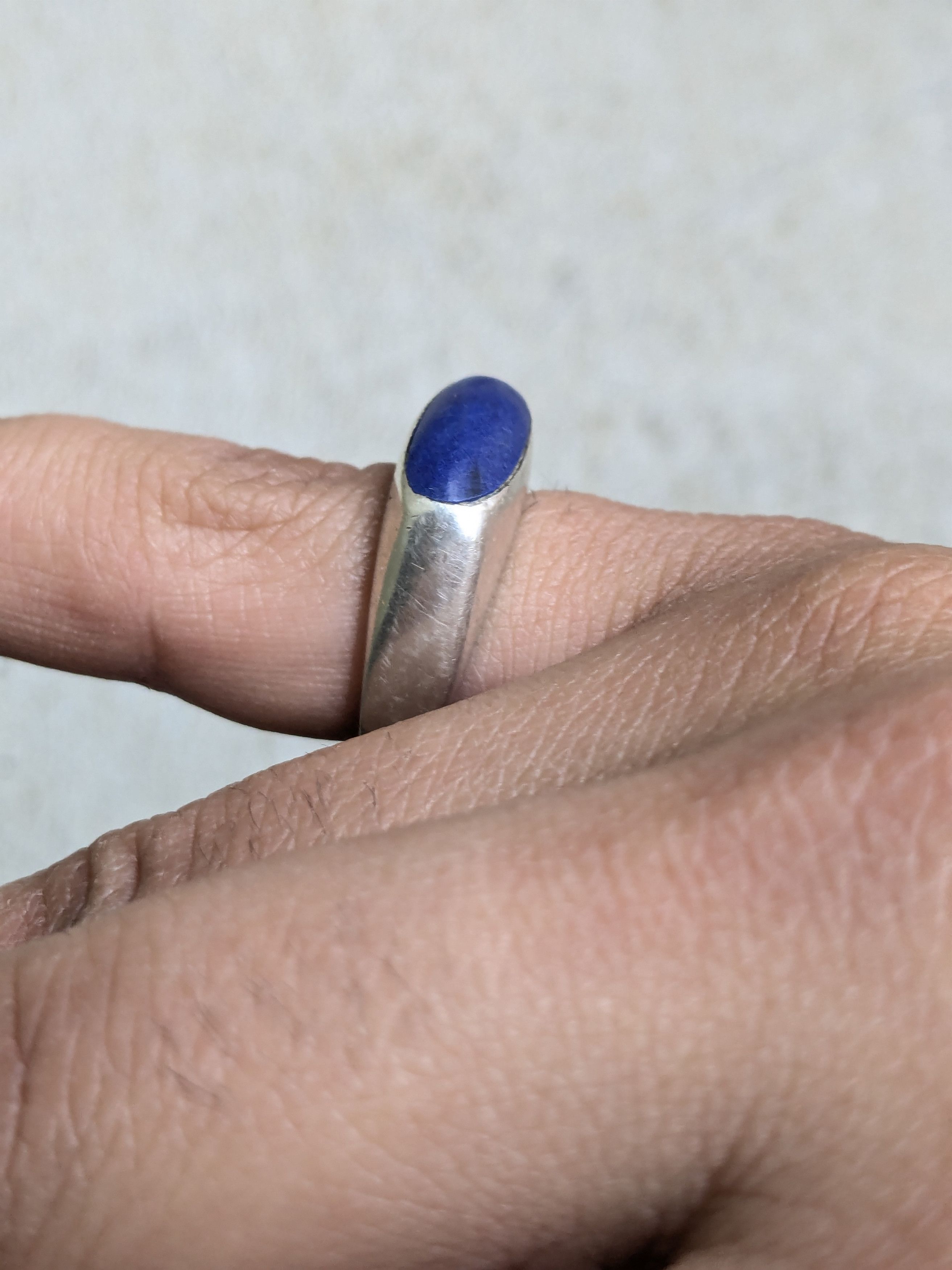Jewelry Sterling Silver Ring Lapis Lazuli 7.25 Blue Modern Abstract Size ONE SIZE - 8 Thumbnail