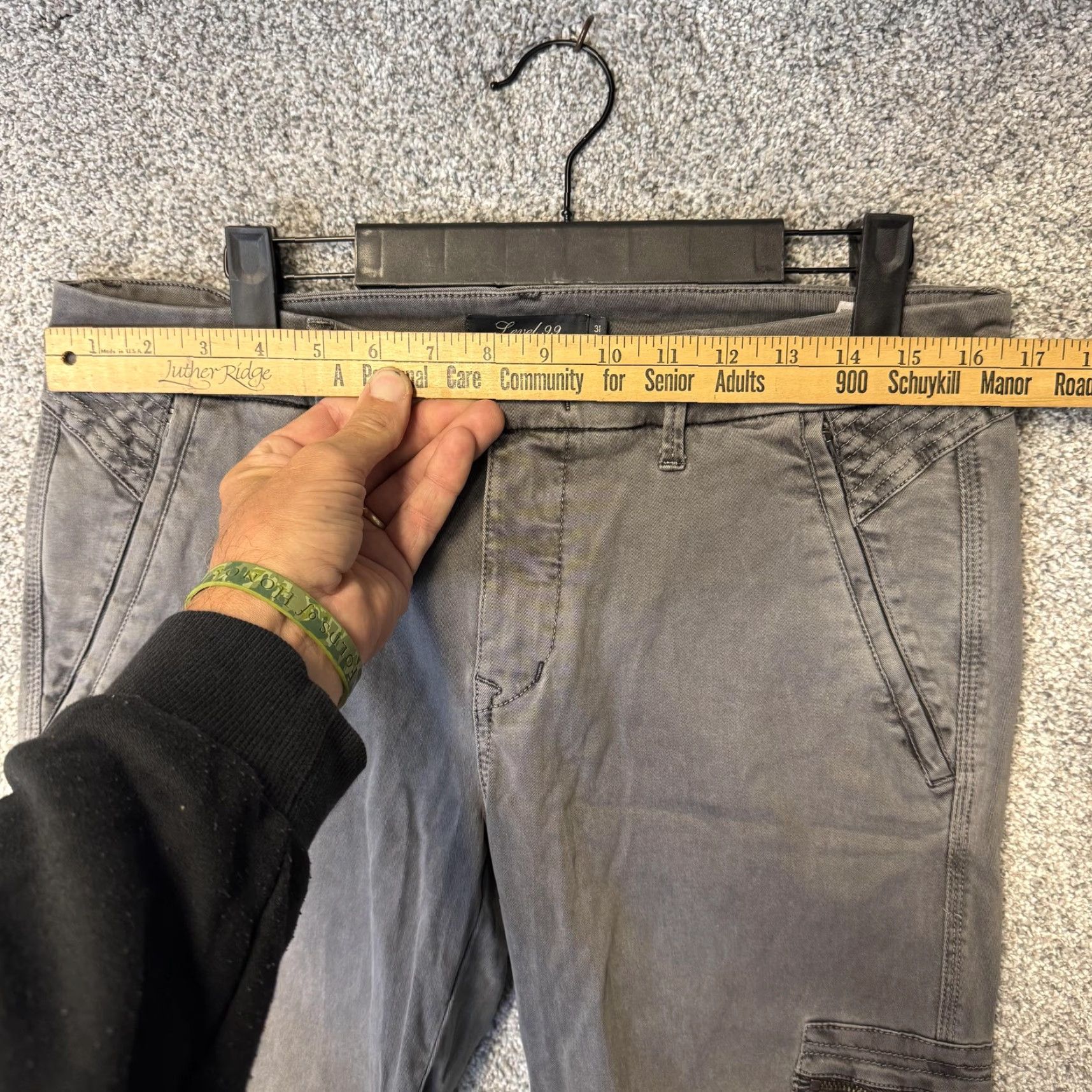 Vintage Level 99 Pants 31 Gray Moto Cargo Skinny Zipper Pockets Twill Stretch Womens Cargo Pants - 29in Inseam Size 24" / US 00 / IT 34 - 2 Thumbnail