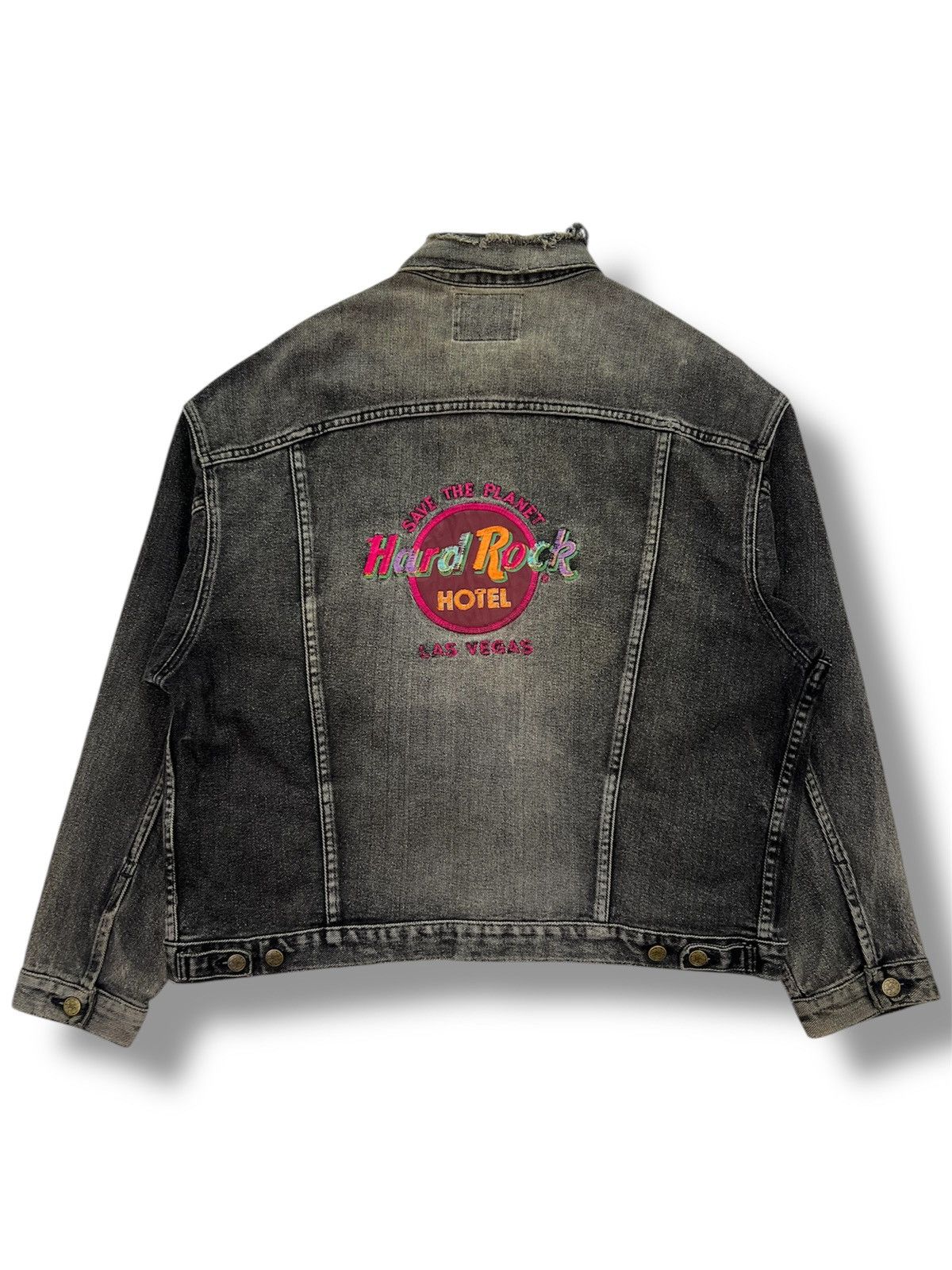 Hard Rock Cafe × Vintage Vintage Hard Rock Cafe Dirty Distressed Denim Jacket Size US L / EU 52-54 / 3 - 1 Thumbnail