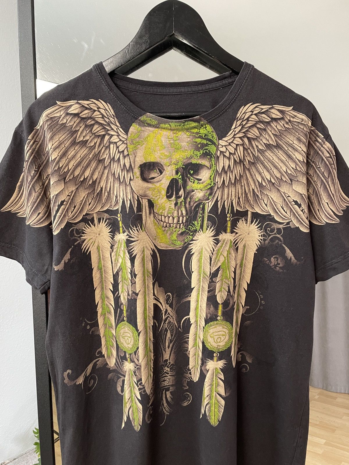 Ed Hardy × Vintage Vintage Y2K Affliction Over Printed Tee Skull T-shirt Size US M / EU 48-50 / 2 - 4 Thumbnail